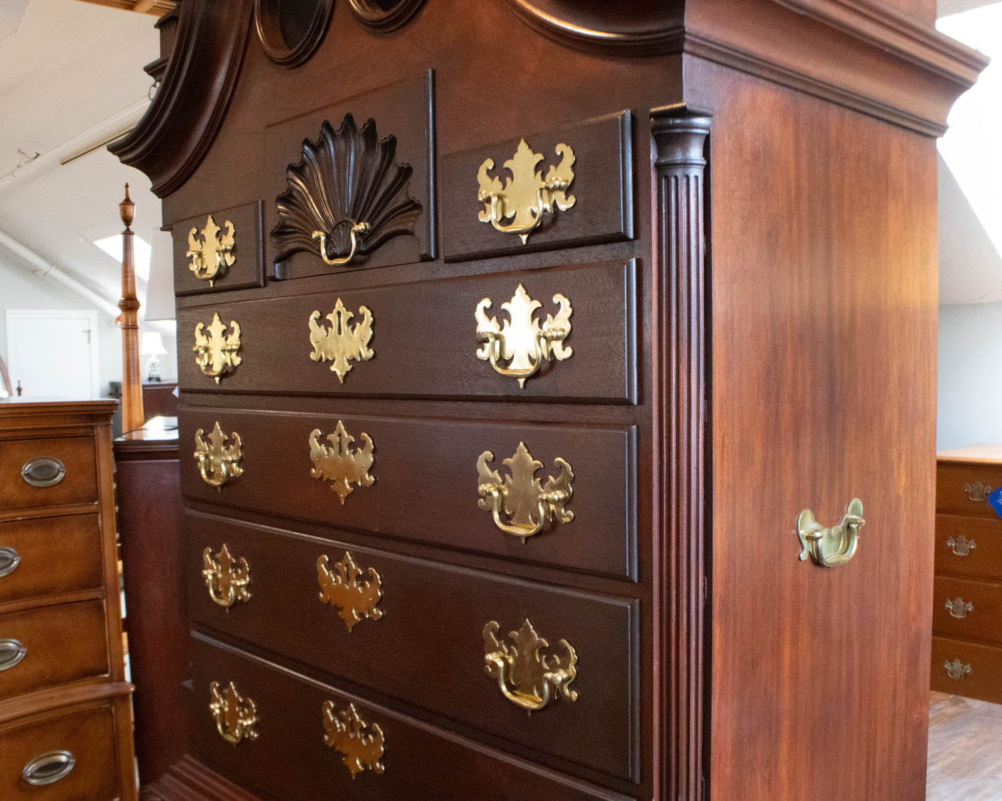 Two Piece Mahogany Blockfront High Boy