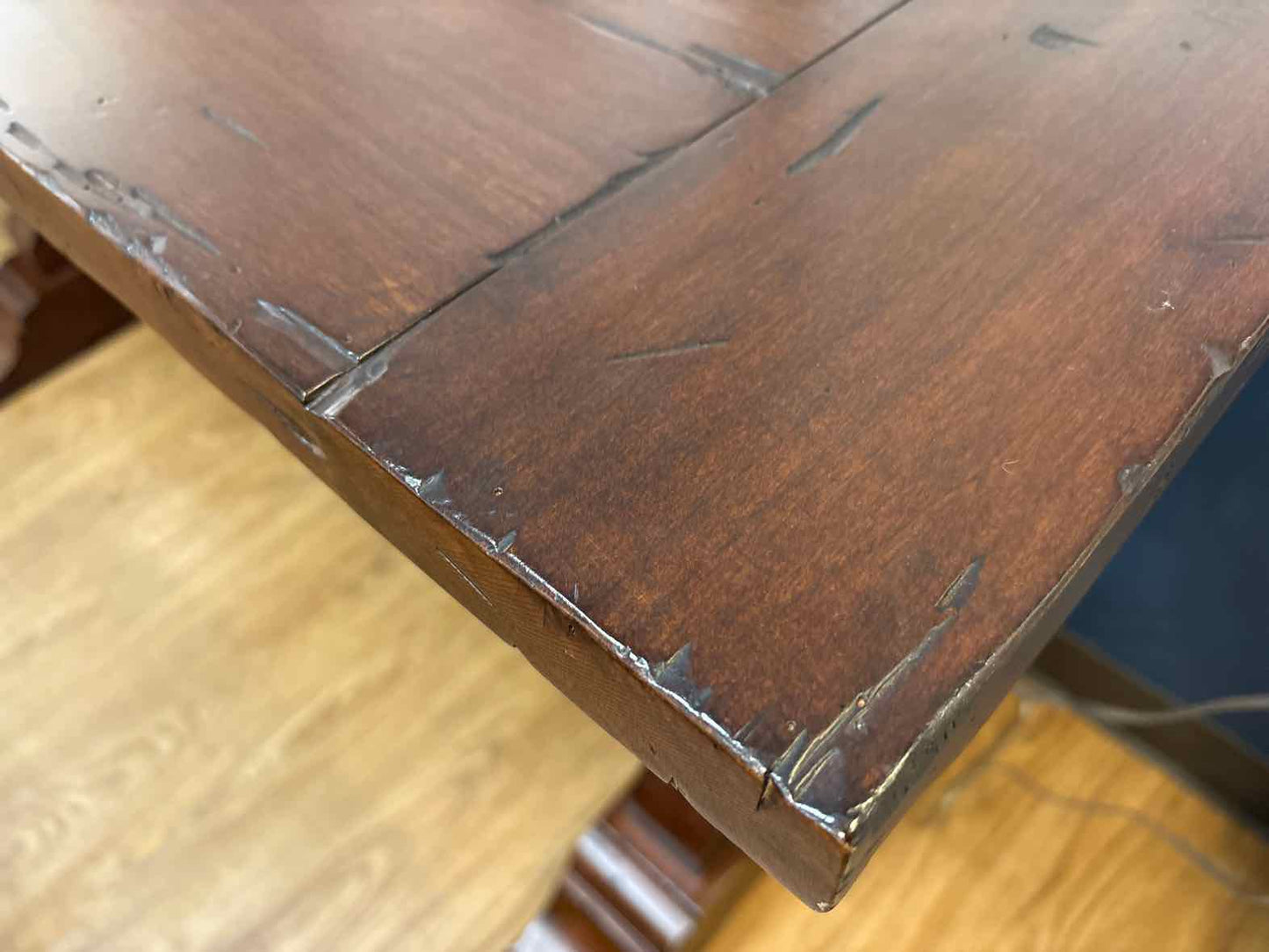 Fremarc Distressed Console with Trestle Base