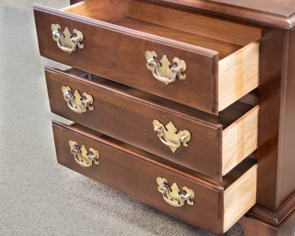 Three Drawer Cherry Nightstand W/Polished Brass Pulls