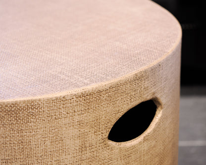 Oval Linen Wrapped Cocktail Table