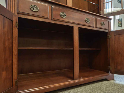 Nichols & Stone Cherry China Cabinet with Lighted Hutch