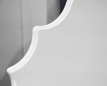White Full Bed with Arched Headboard. FB/Rails/Slats