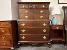Solid Mahogany Chippendale Chest-on-Chest  With Brass Hardware