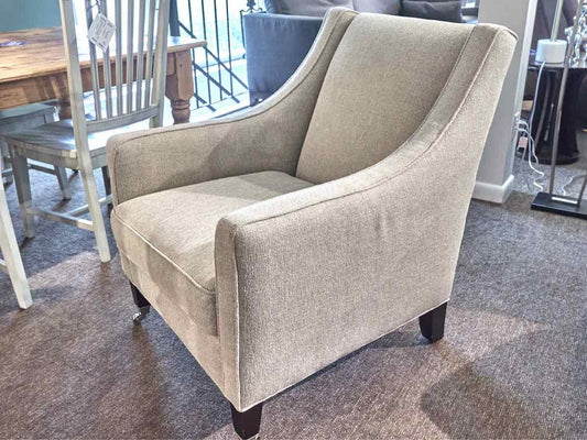 Lee Industries  Beige Upholstered Chair & Ottman On Casters