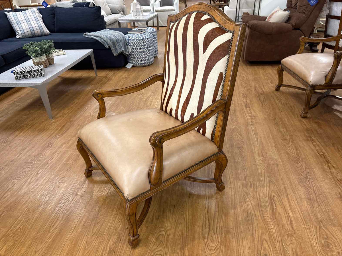 Pair of Carved Wood Zebra Armchairs