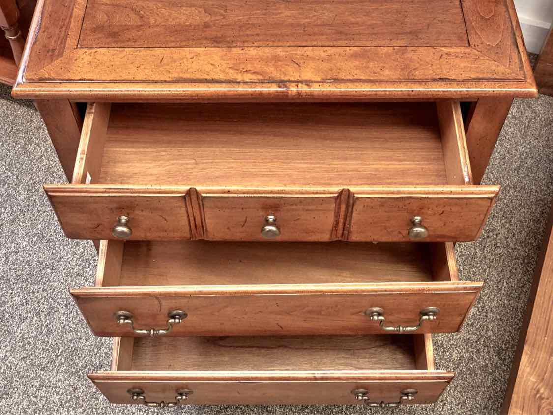 Pair of Ash 3 Drawer Nightstands