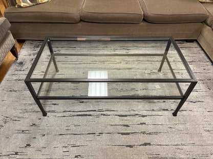 Pottery Barn 'Tanner' Glass Top Cocktail Table
