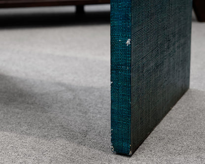 Curate Home Collection Teal Linen Wrapped Side Table