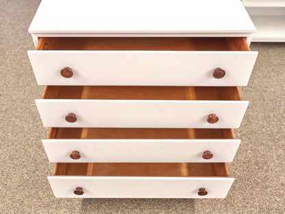 Vermont Maple Four Drawer Chest Finished in White