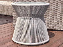 Outdoor 2  Tone Grey Accent Table with Frosted Glass Top