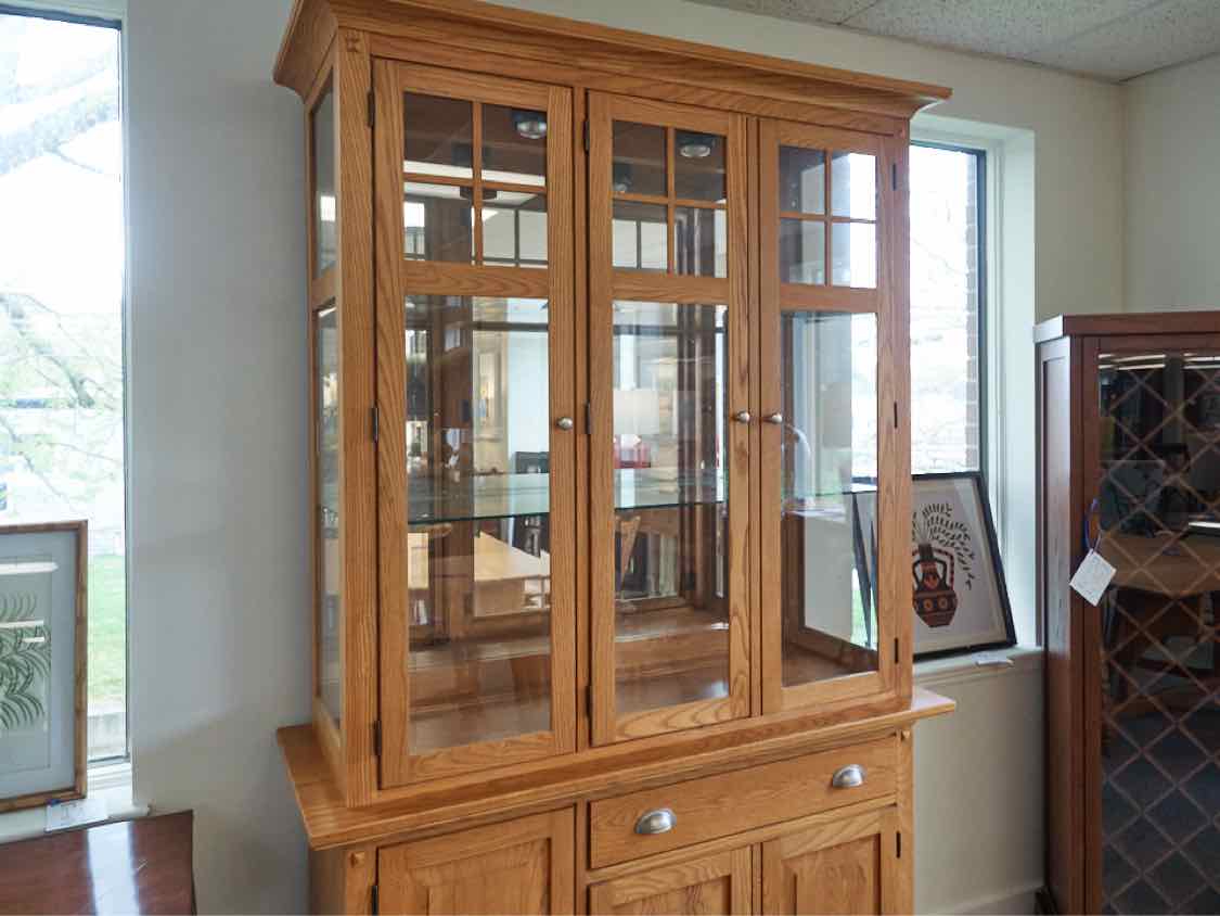 Cochrane Oak Two Piece Lighted China Cabinet
