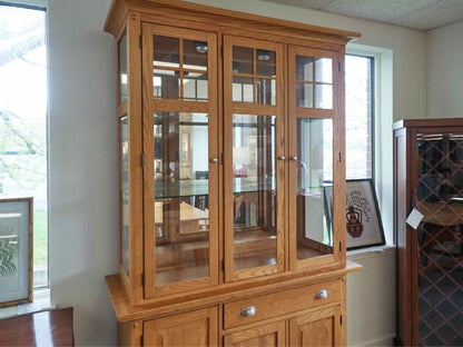 Cochrane Oak Two Piece Lighted China Cabinet