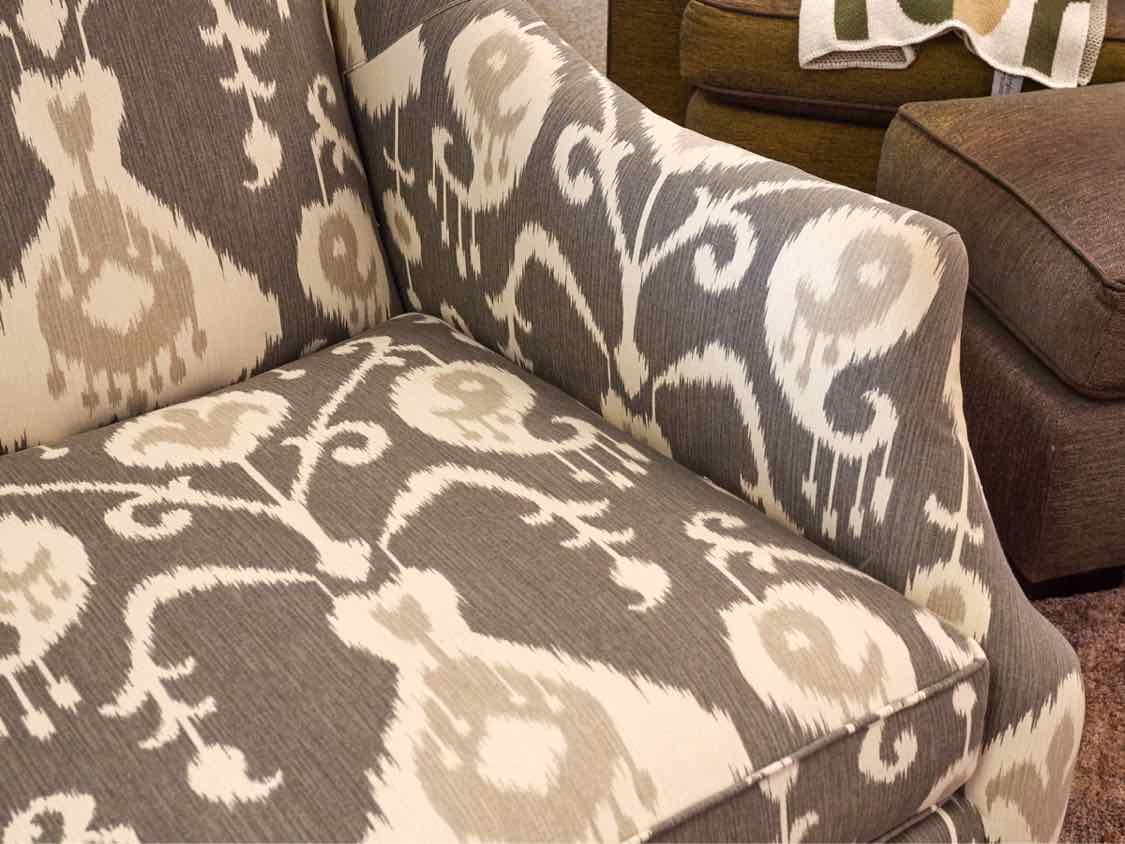 Boston Interiors Arm Chair in Ikat Pattern Upholstery