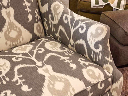Boston Interiors Arm Chair in Ikat Pattern Upholstery