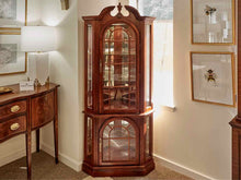 Lighted Cherry Corner Cabinet W/ Two Doors