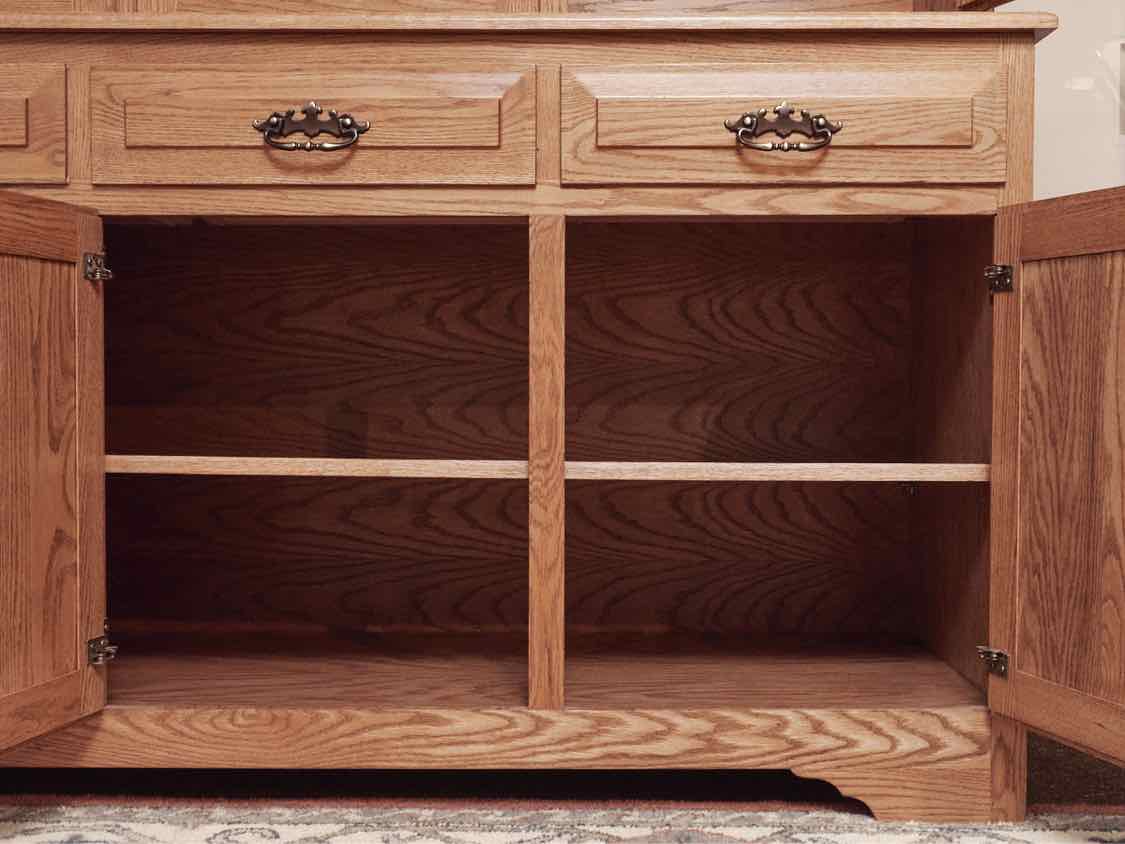 Amish Oak 3 Glass Door 3 Drawer 3 Lower Dorrs 2 Adjustable Shelves China Cabinet