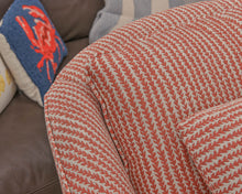 Pair of Swivel Chairs in Red & White Vine Upholstery