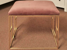 Homeview Design Inc ' Blush' Velvet Upholstered Gold Finish Metal Frame  Bench