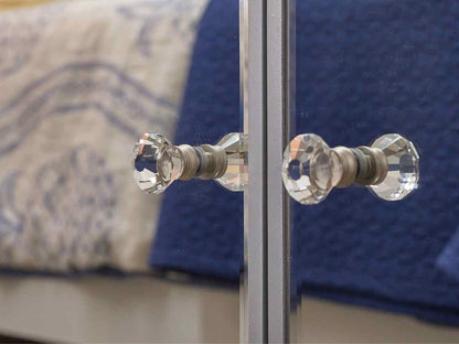 Elegant Mirrored Low Corner Cabinet