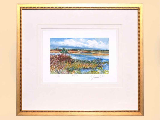 "Low Country IV" Signed Numbered Double Matted Print in Gold Frame