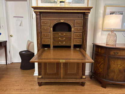 Maitland-Smith Biedermeier-Style Leather Secretary Desk