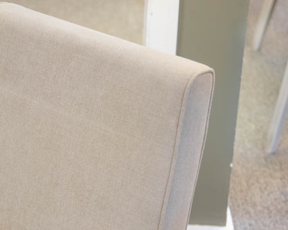 Restoration Hardware Set of 6 Jakob Fabric Dining Side Chairs in "Latte"