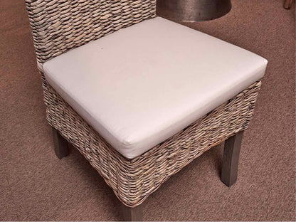 Set of 6 Whitewashed Banana Leaf Side Dining Chairs