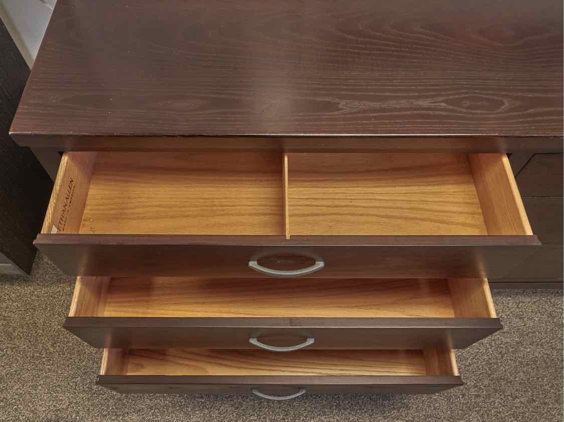 Ethan Allen Double Dresser in Espresso Finish Oak