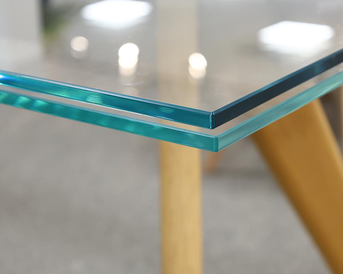 Bo Concept 'Moza' Glass  Dining Table with Self Storing Leaves