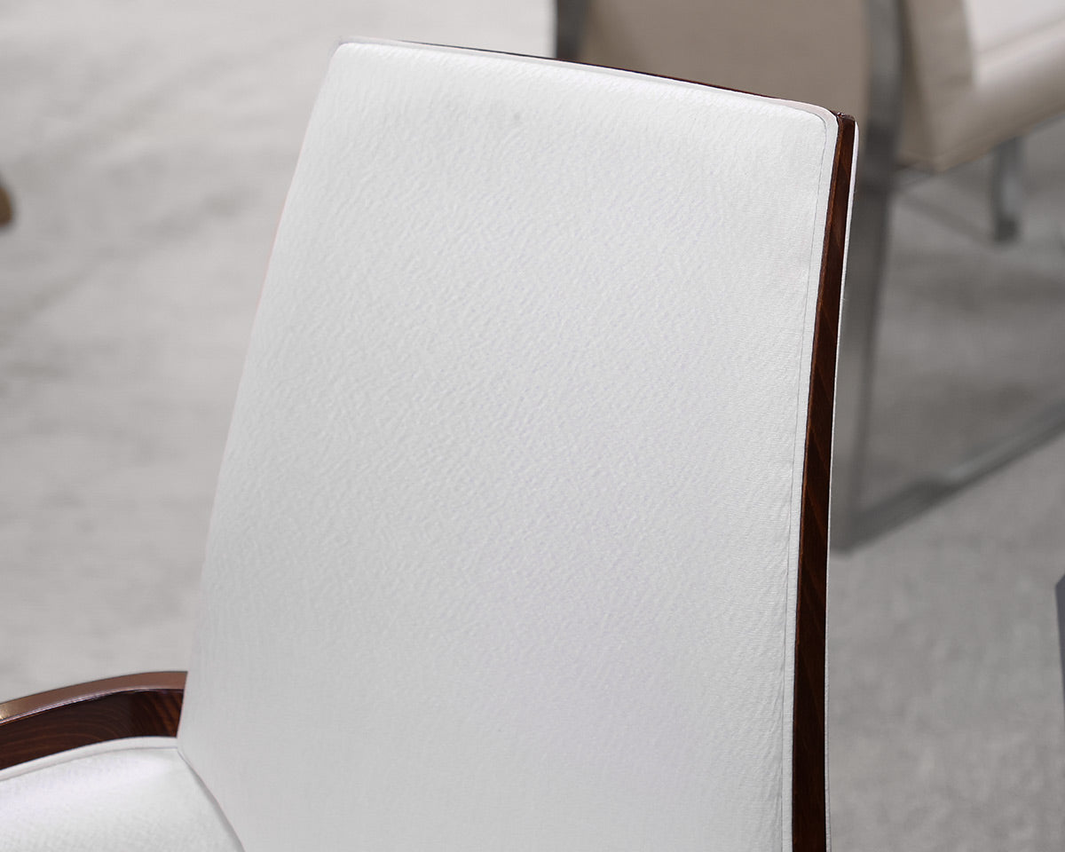 Set of (10) Donghia White Upholstered Dining Chairs