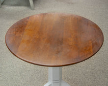 Soild Cherry Top Dining Table with White Finish Pedestal Base