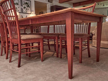 Shermag Maple Table & (8) Birdcage Back Chair Sets in Maple Wheat & Brick finish