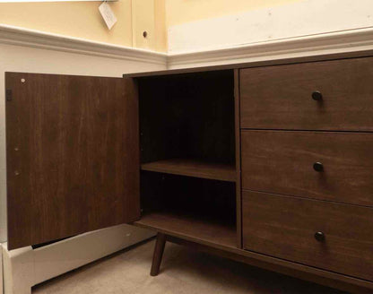 Crosley Furniture'Lucas' Mid Century Style 2 Door 3 Drawer Dark Stained Console