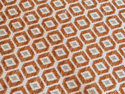 Pair Of Transitional Occasional Rust & Gold Geometric Chairs