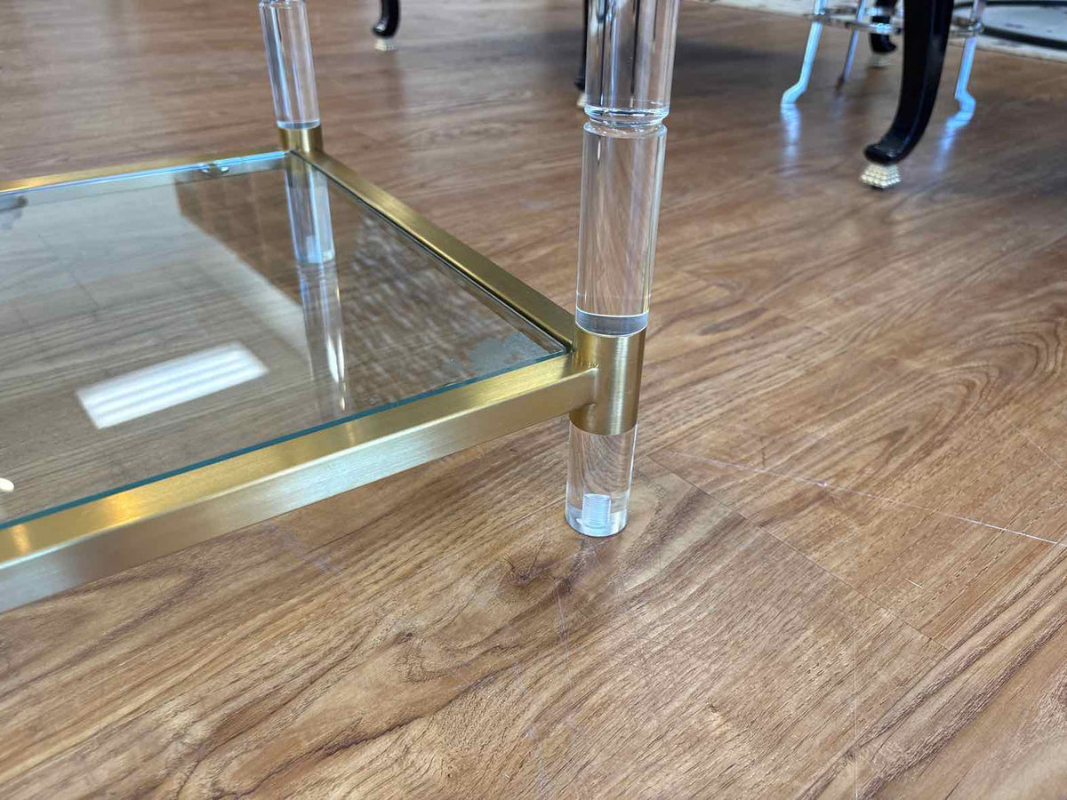 Acrylic and Brass Bar Cart