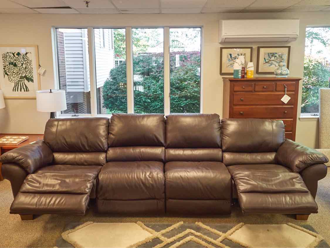 Italsofa Chocolate Brown Sofa with 2 Reclining Seats