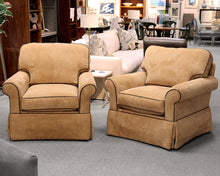 Pair of Highland House Upholstered Swivel Chairs