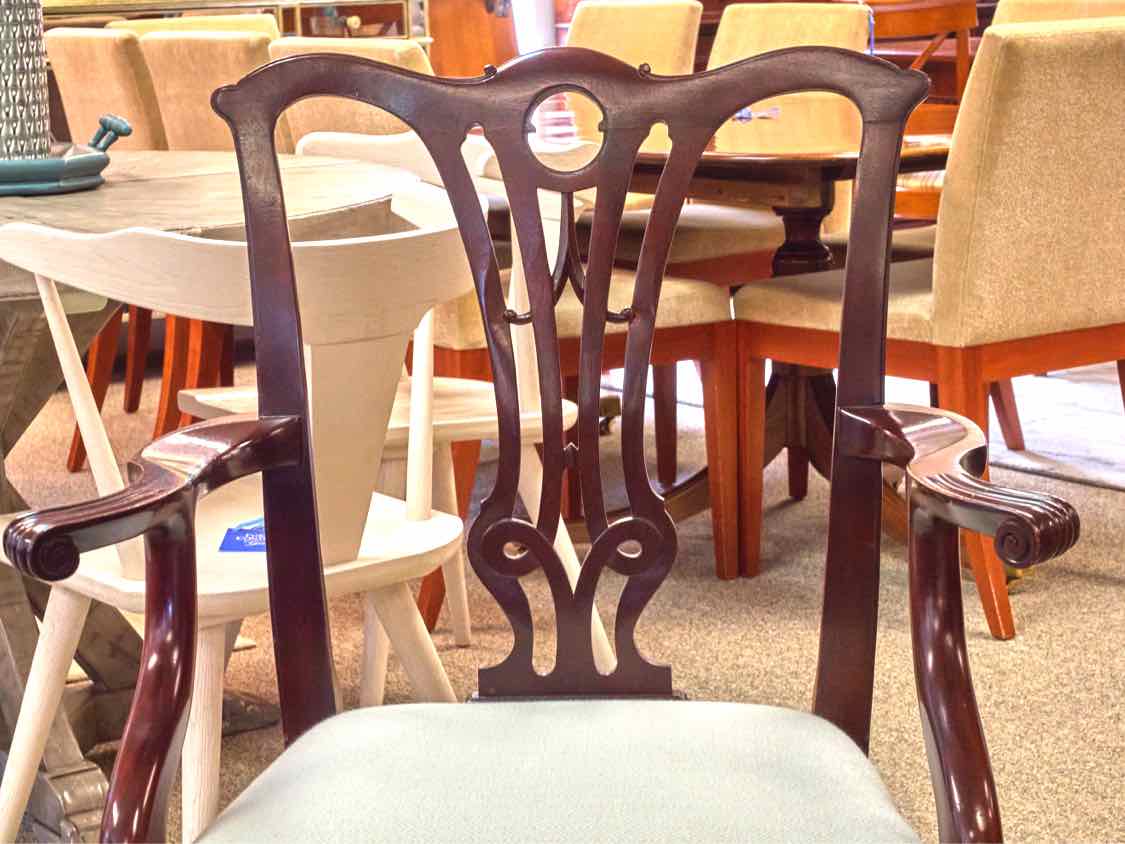 Baker Mahogany Chippendale Revival Arm Chair