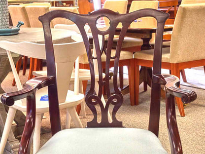 Baker Mahogany Chippendale Revival Arm Chair