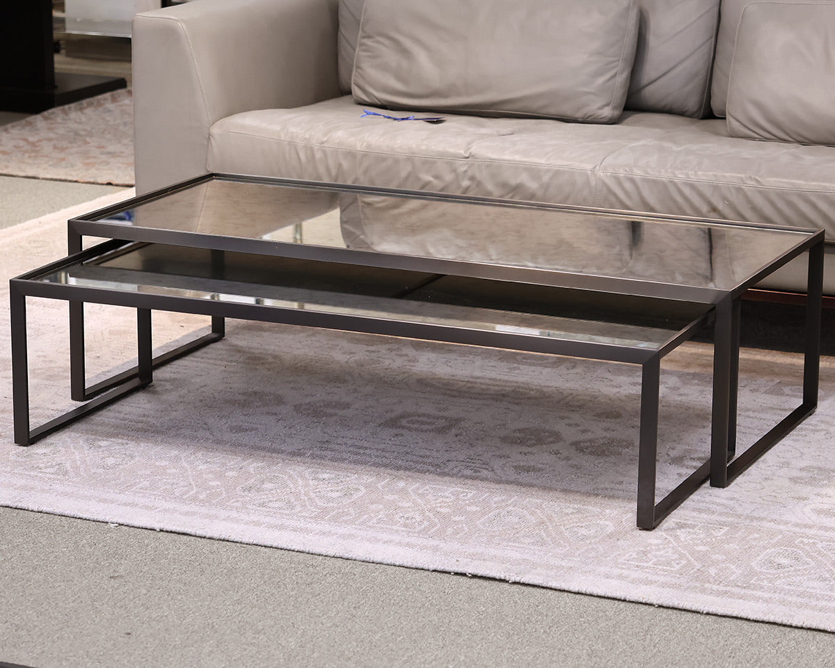 Set of 2 Restoration Hardware Astor Nested Cocktail Tables