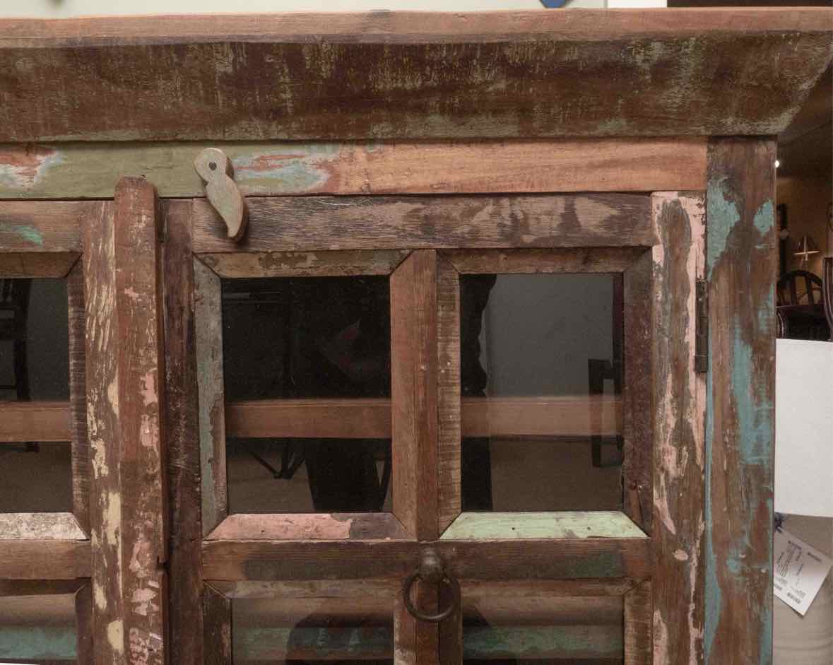 Reclaimed Wood 2 Glass Pane Door Media Furniture