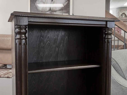 Mahogany Stain Bookcase W/ Column Detailing