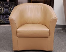 ROM Khaki Leather Swivel Chair