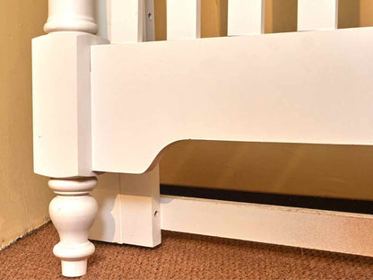 Pair Of White Finish Slat Back Twin Beds Includes Siderails & Slats