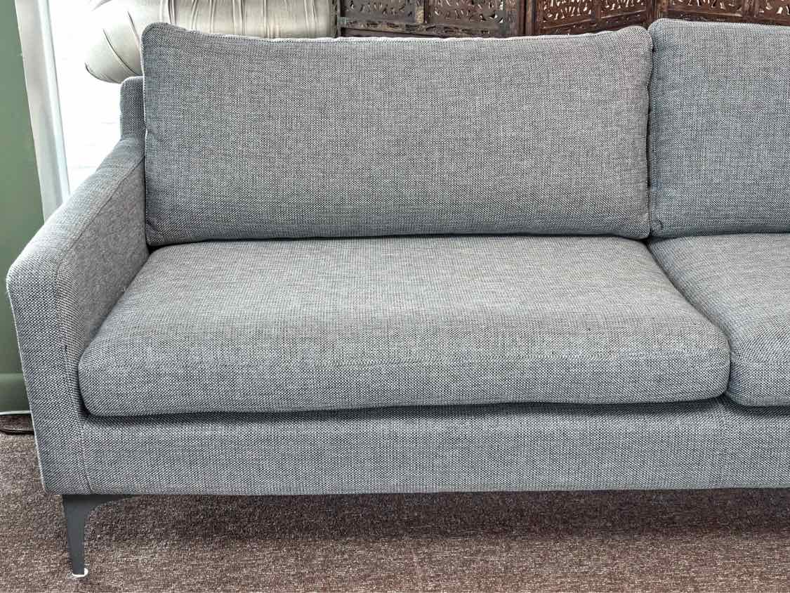 All Modern 2 Cushion Salt & Pepper Upholstered Sofa