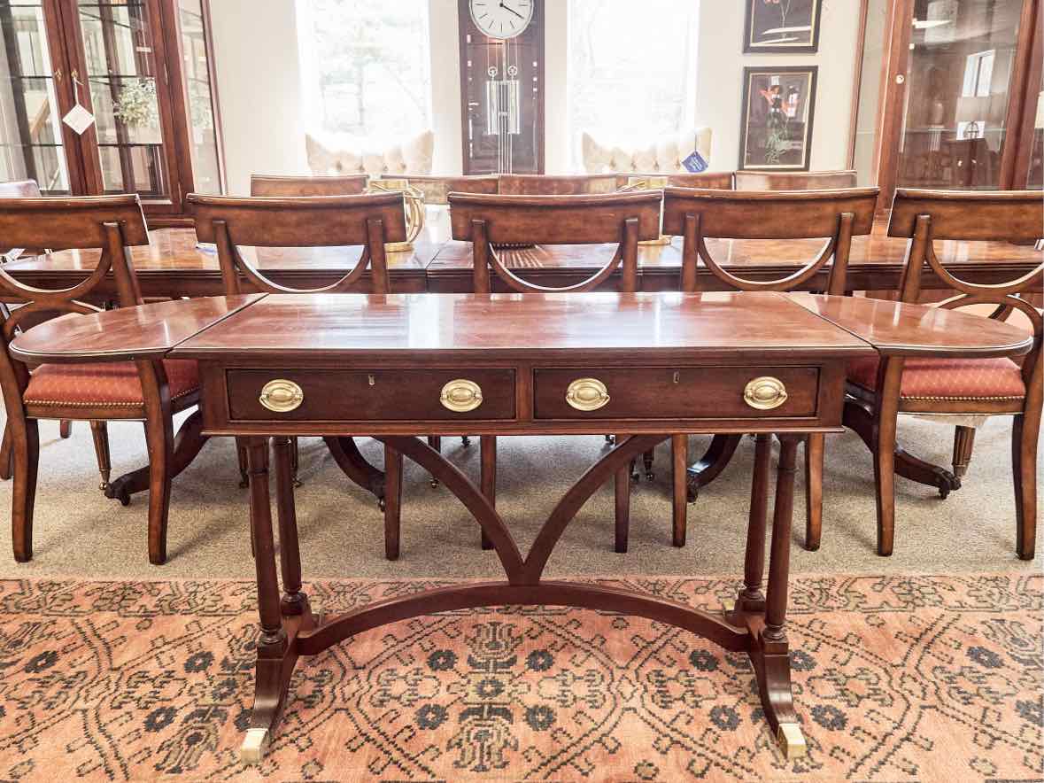 Drexel Mahogany Dropleaf Servers with 2 Drawers