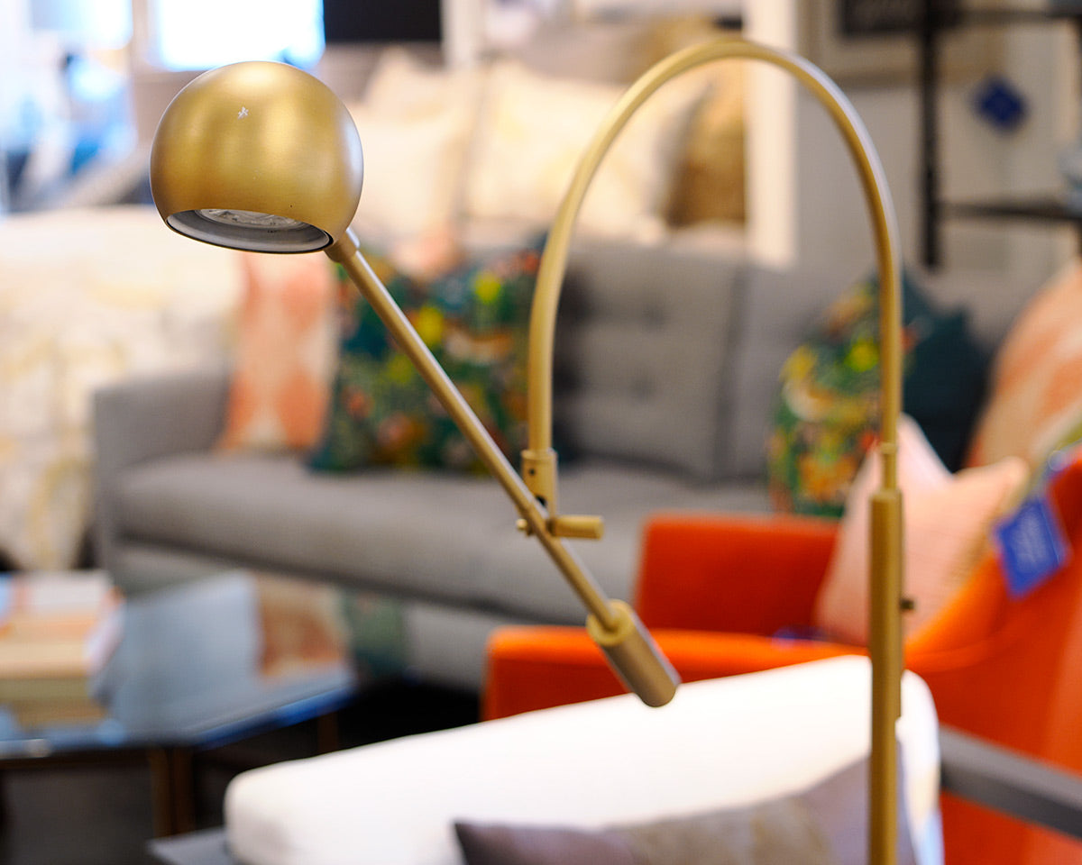 RH "Orbiter" Brass Floor Lamp
