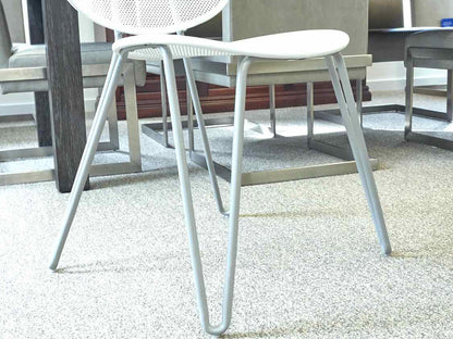 Set of 6 Crate & Barrel  ' Paola Navone' White Metal Dining Chairs