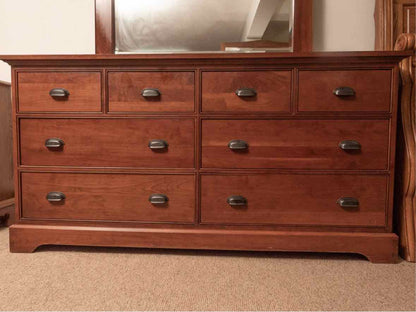 Mission Style Cherry 8 Drawer Dresser with Mirror
