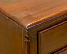 Pair of Continental Furniture Solid Mahogany Bedside Chests with Brass Pulls